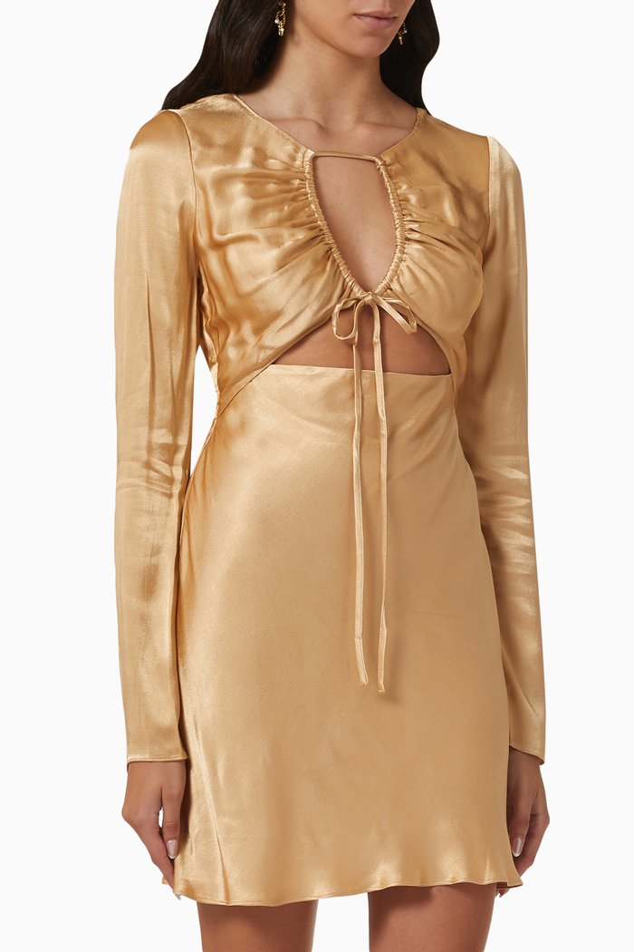 

Felicity Cut-out Front Mini Dress in Ecovero™, Neutral