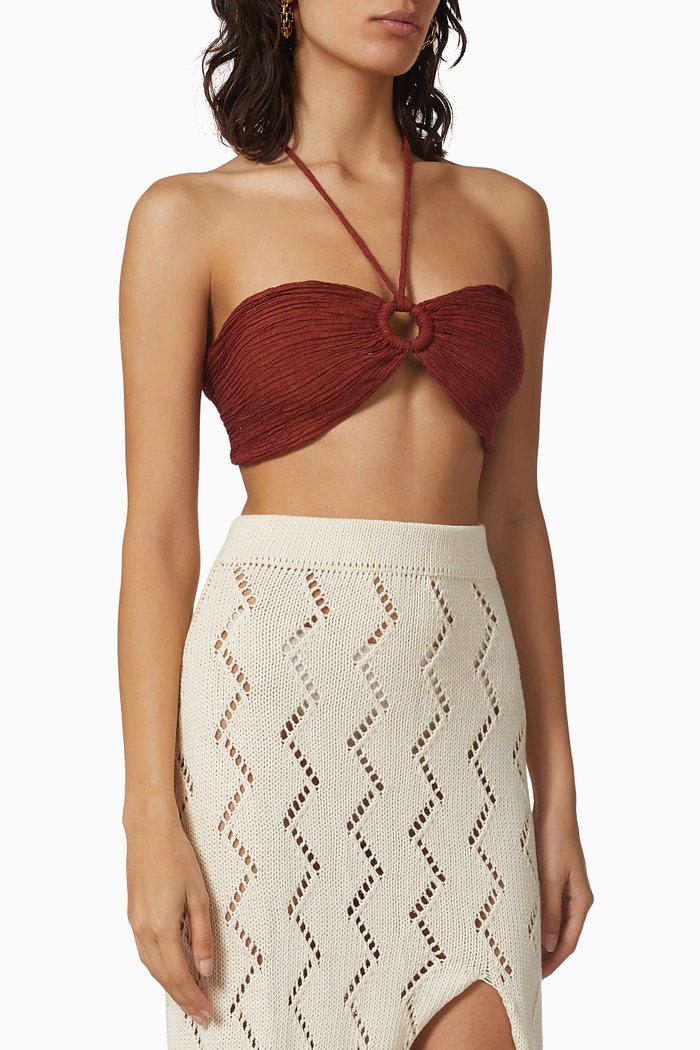 

Selena Crop Top in Silk blend, Burgundy