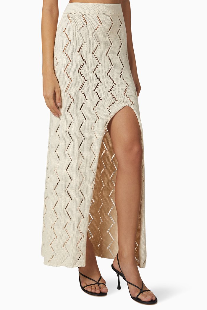 

Lauryn Knit Maxi Skirt in Organic Cotton, Neutral