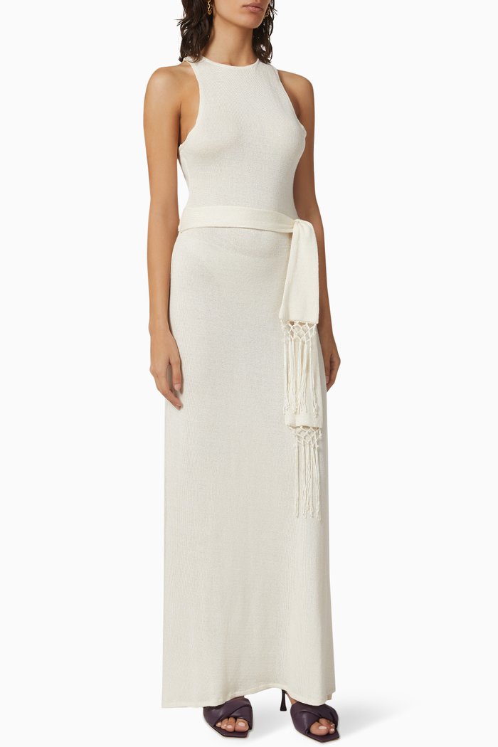 Naomi Dress in Silk, Neutral