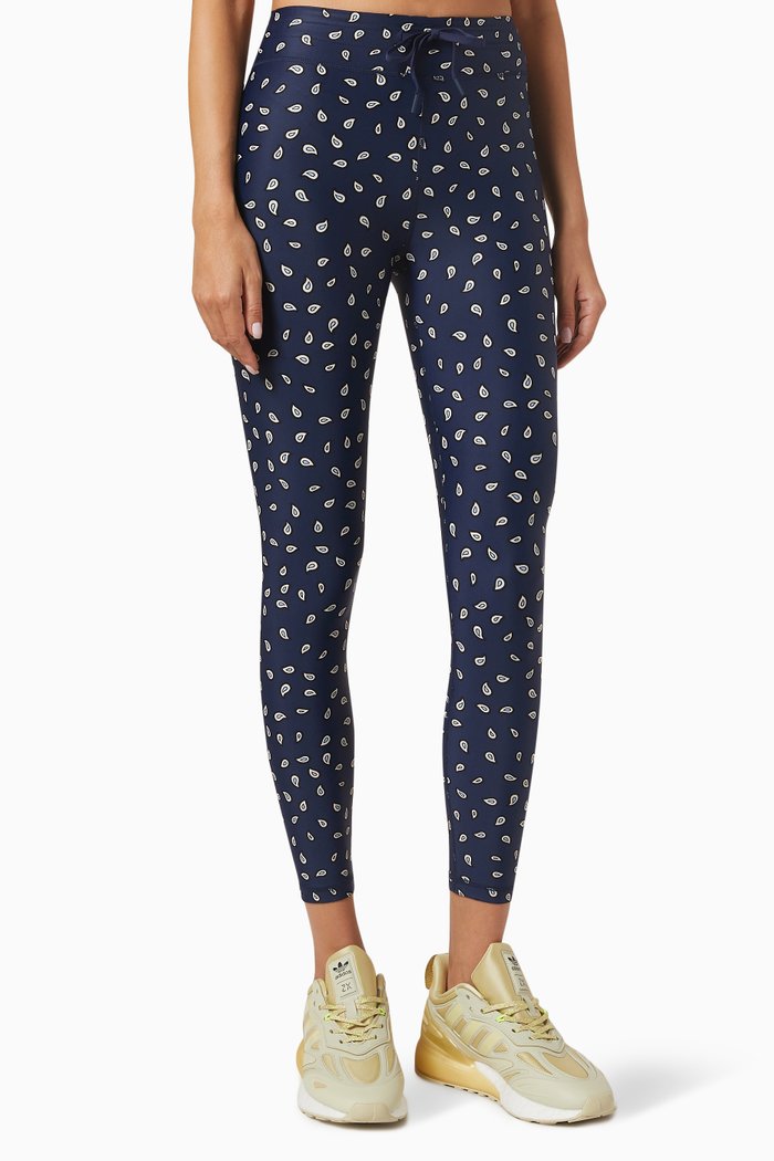 

Ditsy Paisley-print 7/8 Leggings in Recycled-nylon, Blue