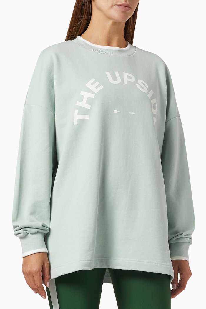 

Austin Logo-print Oversized Sweatshirt in Organic-cotton, Blue