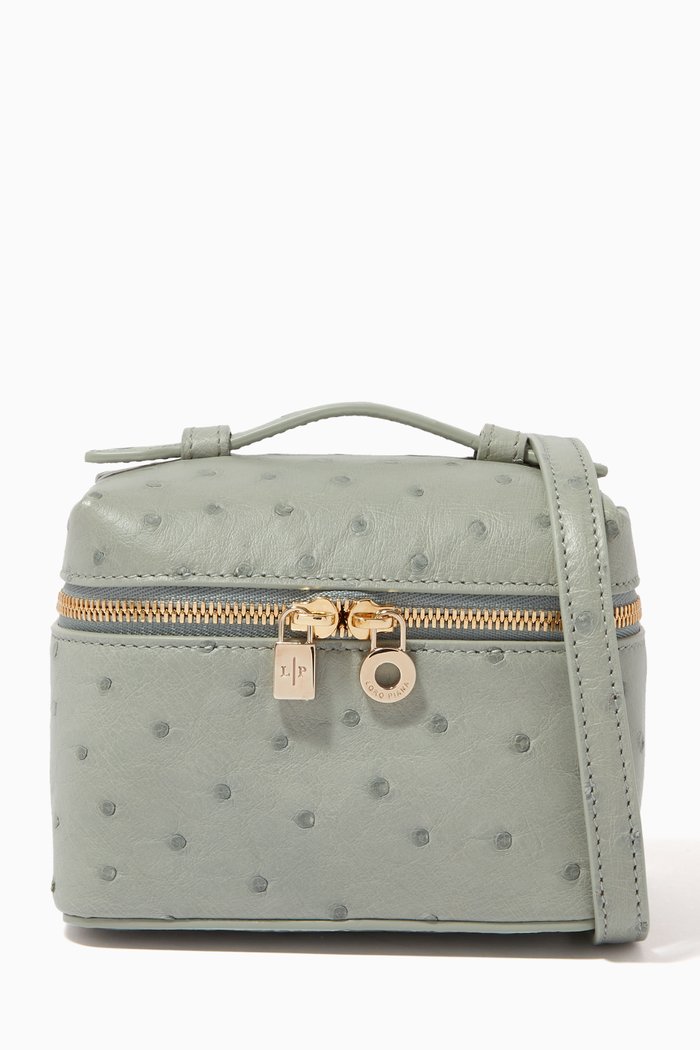 

Extra Pocket L11.5 Pouch in Ostrich Leather, Grey