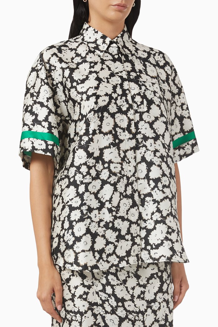 Scaglia Shirt in Satin, Black