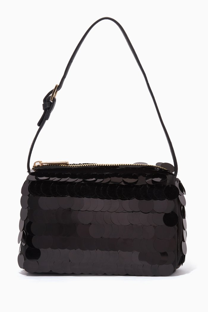 

Small Sequin Crossbody Bag in Satin, Black