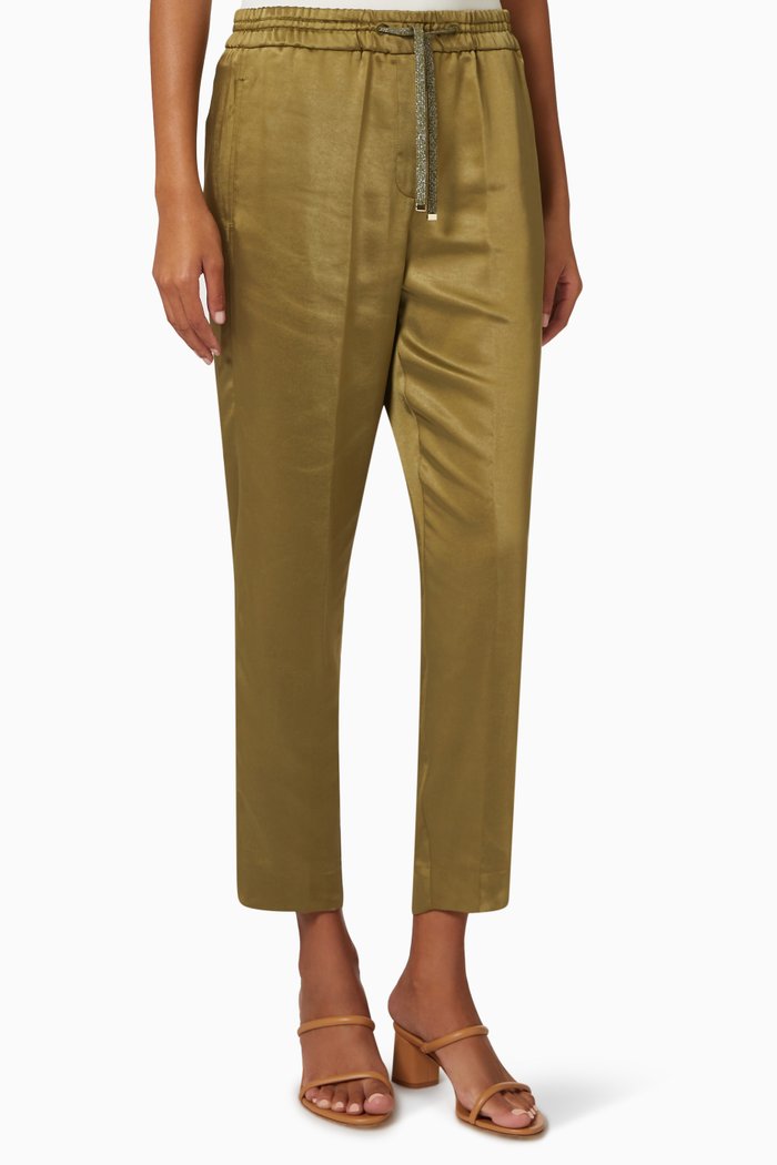 

Nello Tapered Pants in Satin, Brown