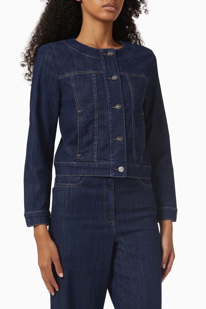 

Crop Jacket in Denim, Blue