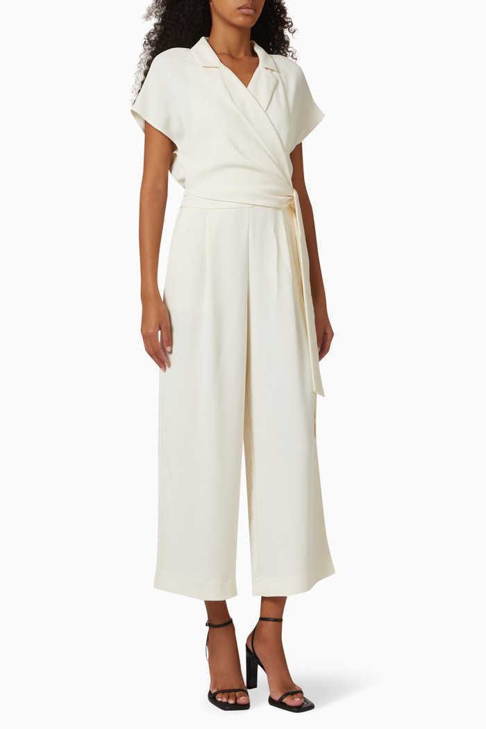 

Reggia Wide-leg Jumpsuit in Recycled Crepe, White