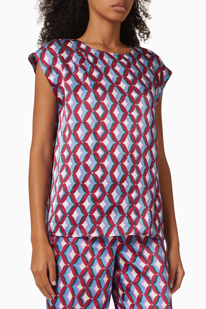 

Giungla Top in Silk Satin, Red