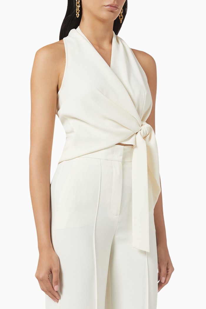 

Twisted Top in Recycled Crepe & Satin, White