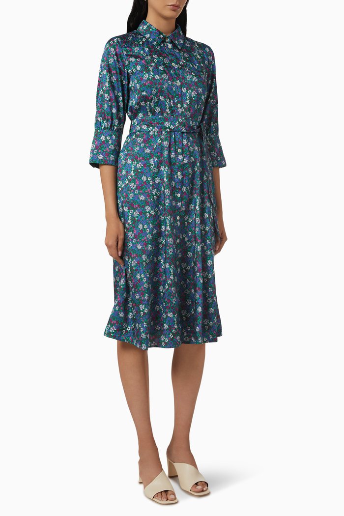 

Patterned Midi Dress in Viscose, Multicolour