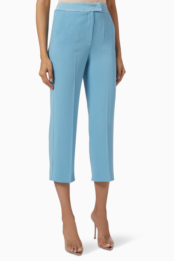 

Straight-fit Trousers in Crepe, Blue