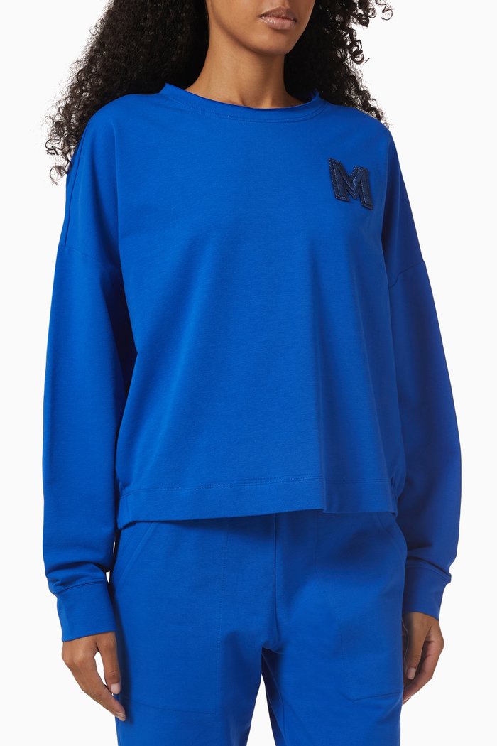 

Monogram Oversized Sweatshirt in Cotton, Blue