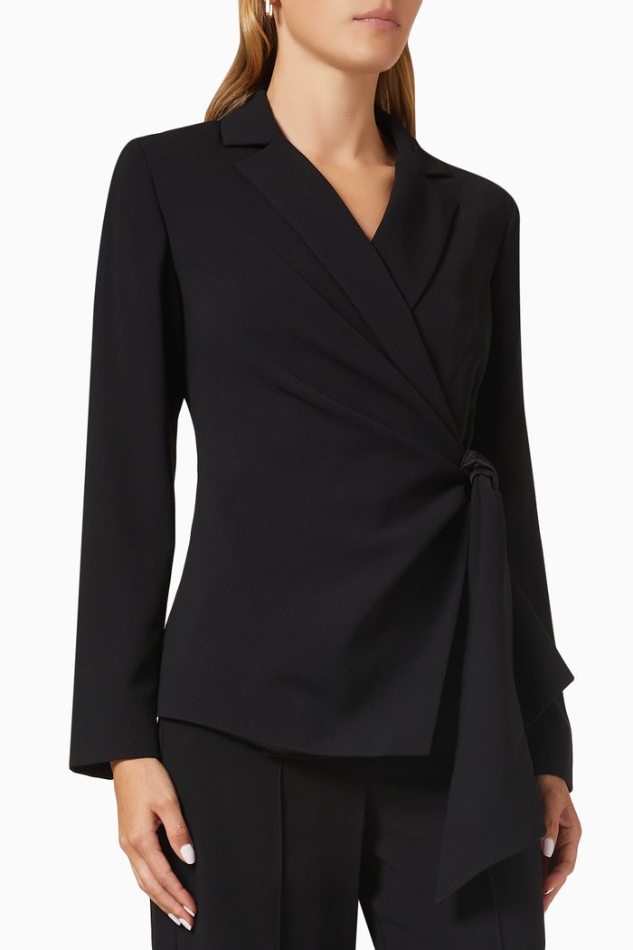 

Twisted Blazer in Crepe, Black