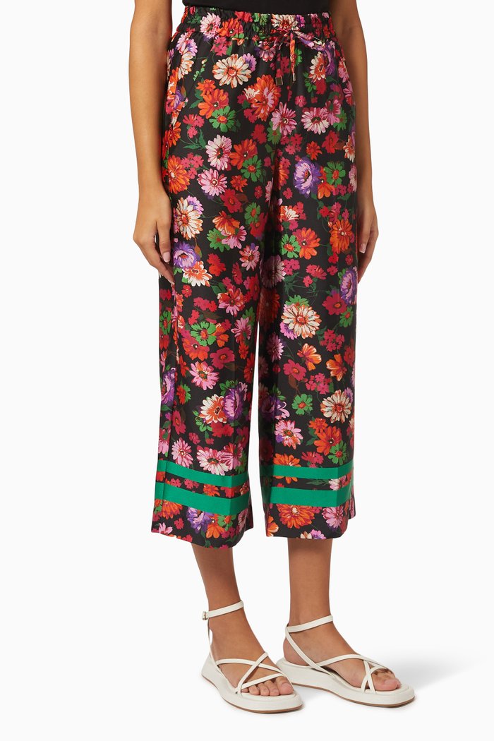 

Finire Floral Crop Pants, Red