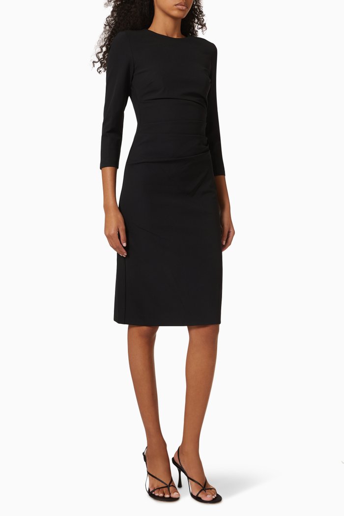 

Midi Dress in Crepe, Black