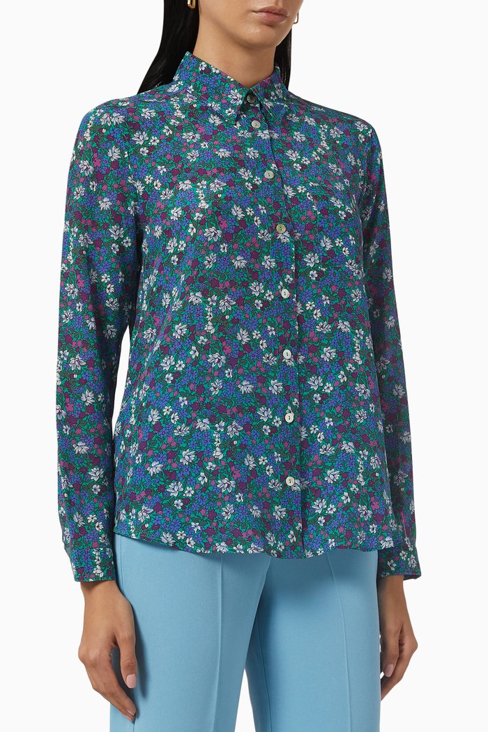 

Folata Floral Shirt in Crepe de Chine, Multicolour