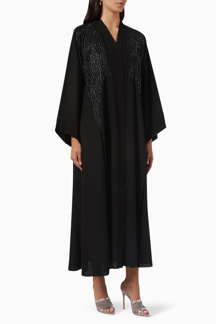 

Bead Embellished Abaya, Black