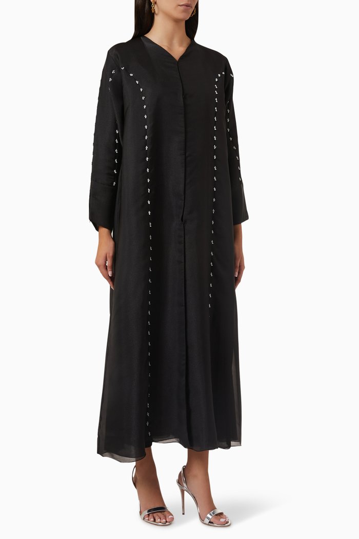 

Bead Embellished Abaya, Black
