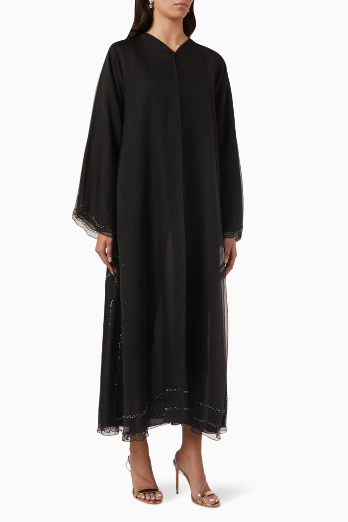 

Bead Embellished Abaya, Black