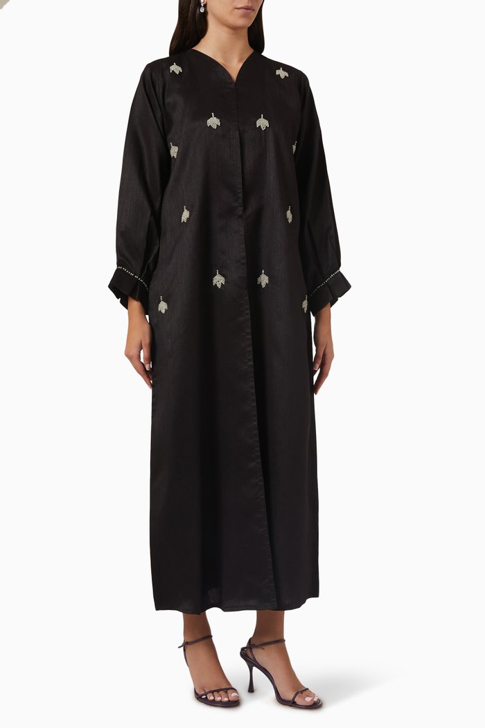 

Bead Embellished Abaya, Black