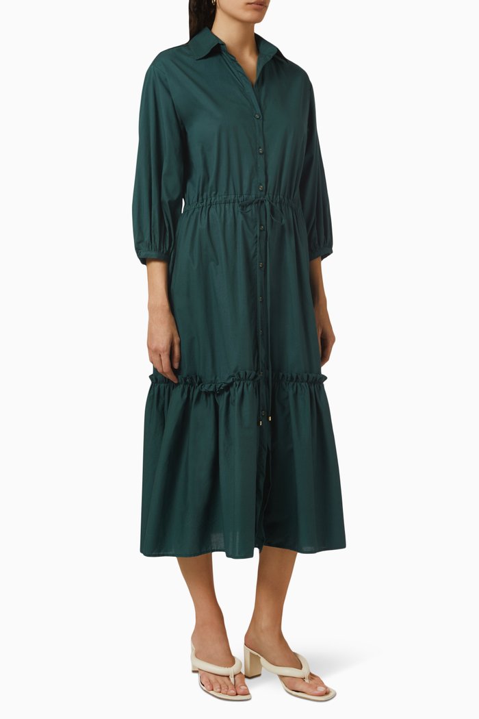 

Hutton Midi Dress in Cotton, Green