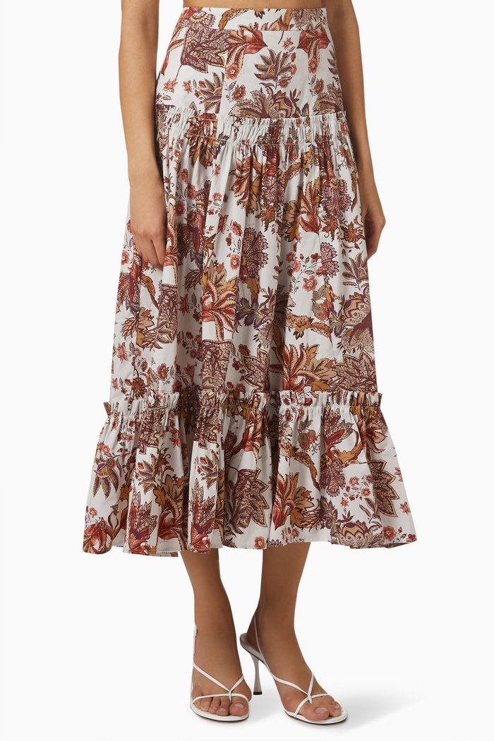

Tisbury Midi Skirt in Cotton-poplin, Neutral