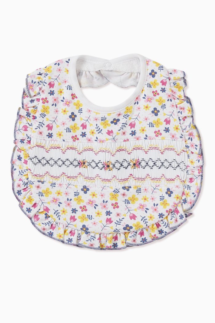 

Kylie's Classics Smocked Bib in Pima Cotton, Multicolour