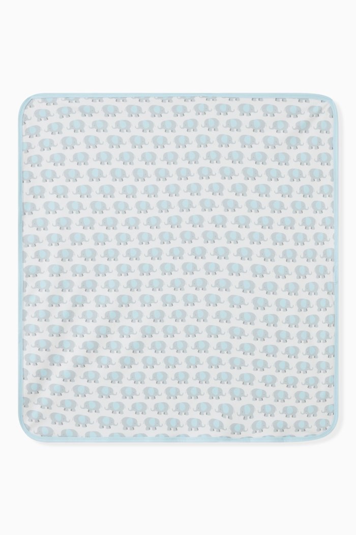 

Lil Peanut Elephant Receiving Blanket in Cotton, Blue