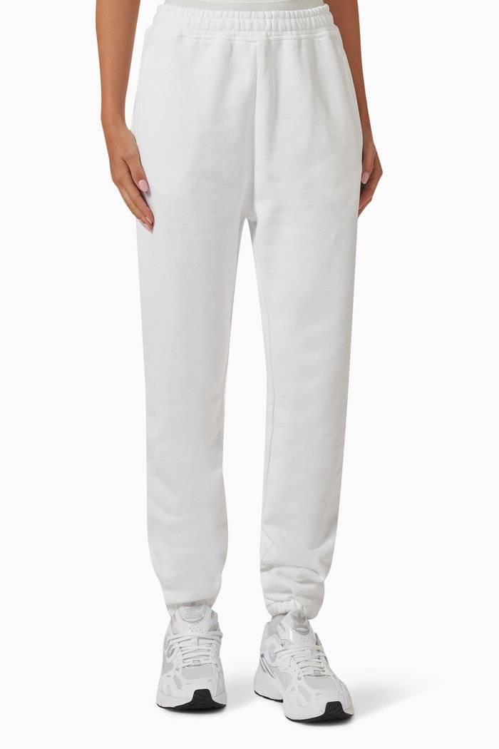 Logo Sweatpants in Organic Cotton, White