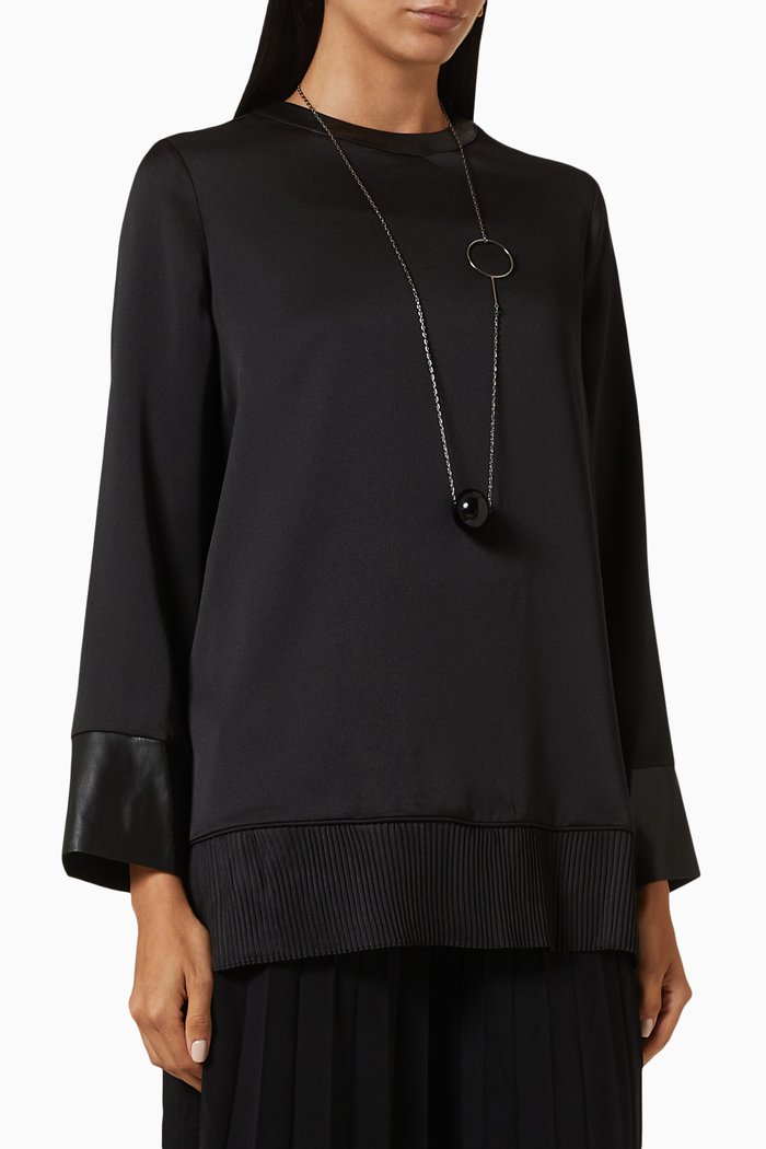 

Oversized Necklace Blouse, Black