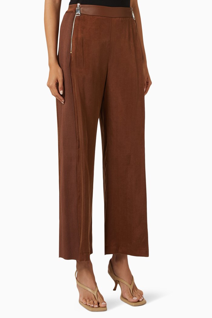 

Zip Detail Pants in Modal Blend, Brown