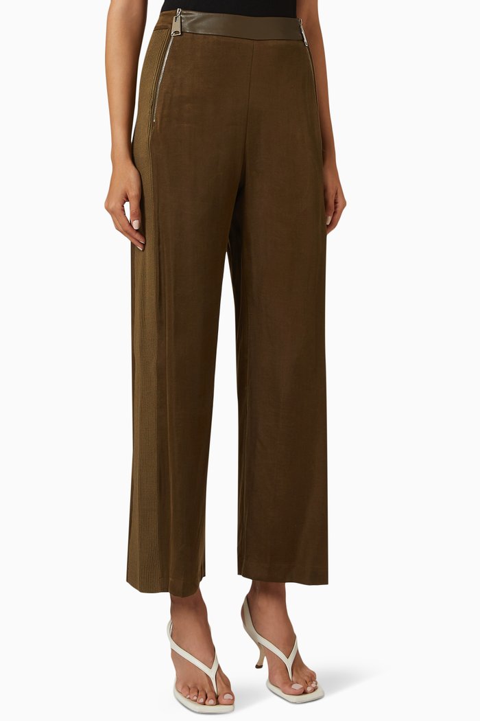 

Zip Detail Pants in Modal Blend, Green