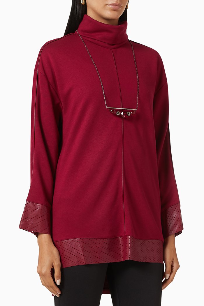 

Turtleneck Blouse, Red