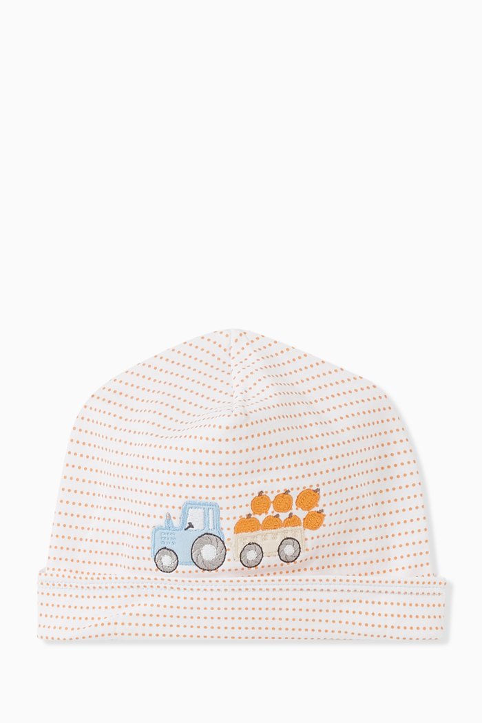 

Happy Harvest Appliqué Hat in Cotton, Orange