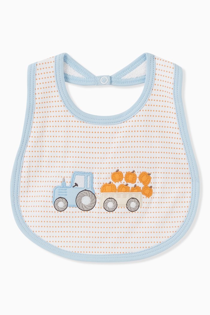 

Happy Harvest Appliqué Bib in Cotton, Orange