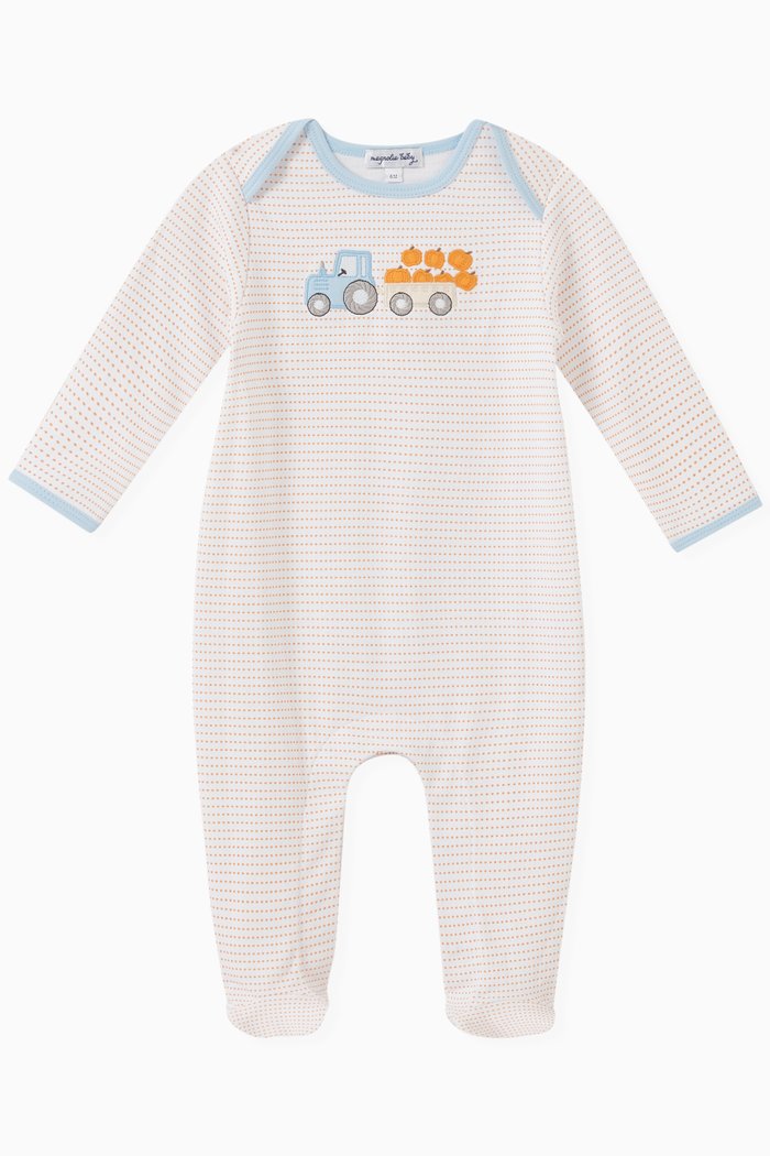 

Happy Harvest Appliqué Sleepsuit in Cotton, Orange
