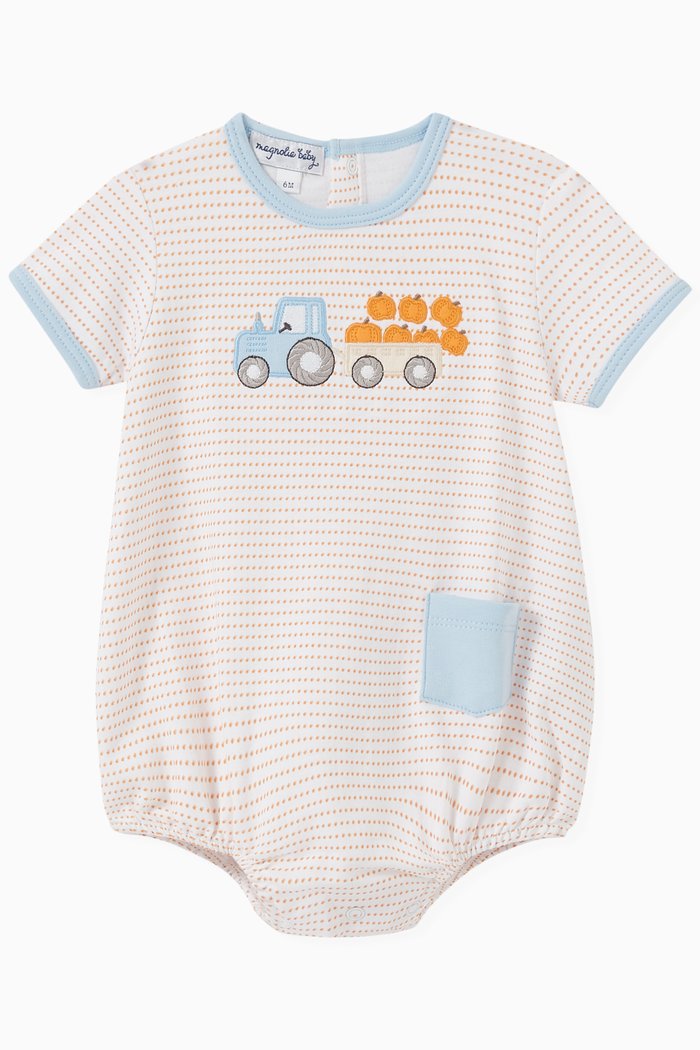 

Happy Harvest Appliqué Bodysuit in Cotton, Orange