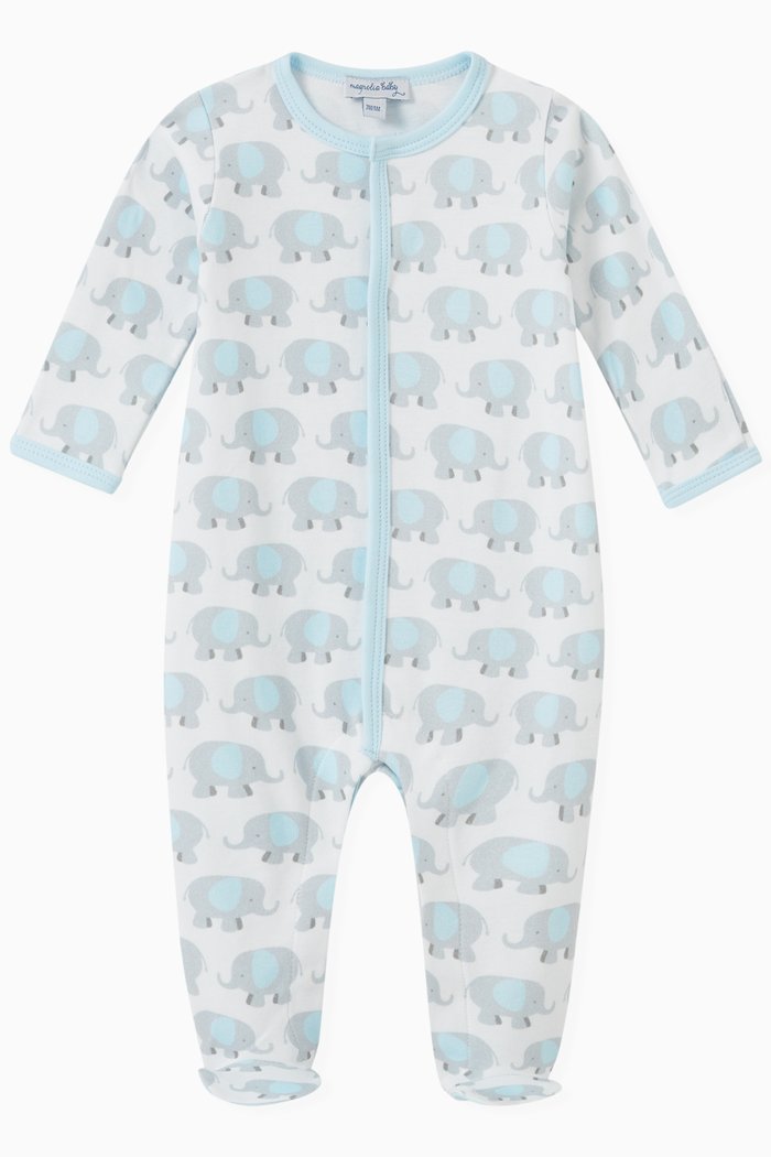 Lil' Peanut Elephant Pyjama in Cotton, Blue