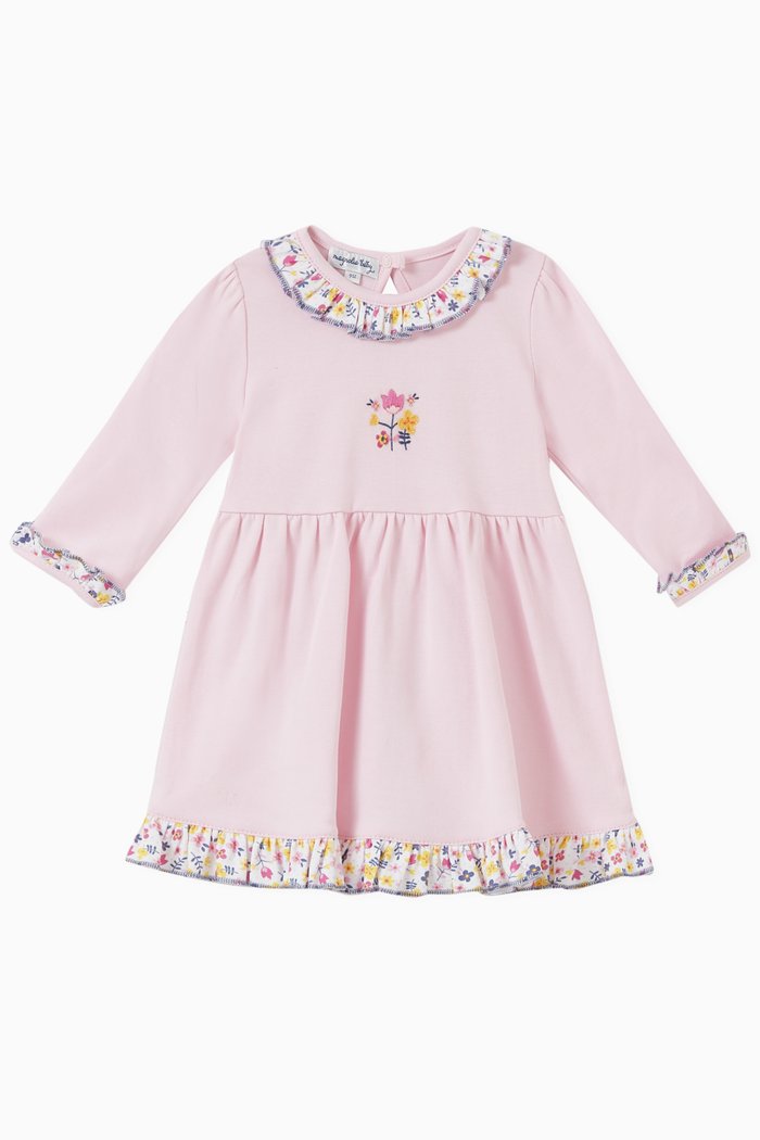 

Kylie's Classics Embroidered Floral Dress in Pima Cotton, Pink