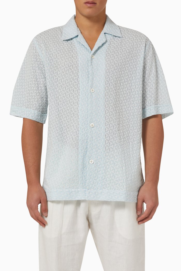 

Bakoven Shirt in Woven Cotton, Blue