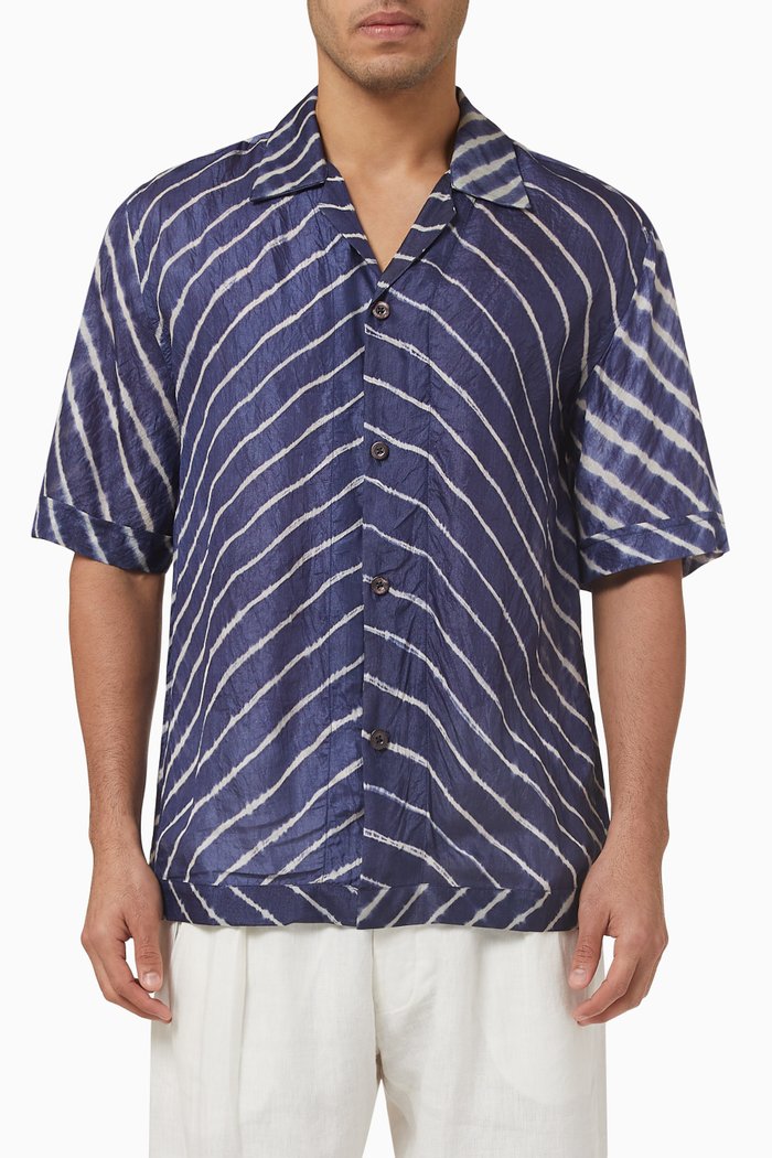 

Bakoven Shirt in Woven Cotton, Blue