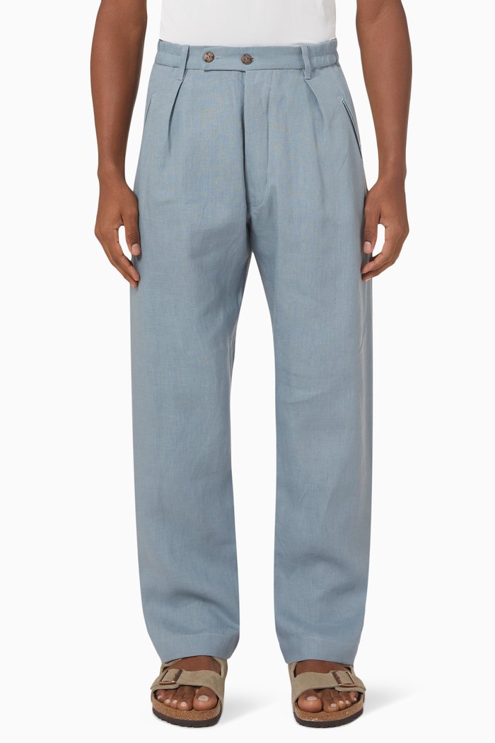 

Bondi Pants in Linen, Blue