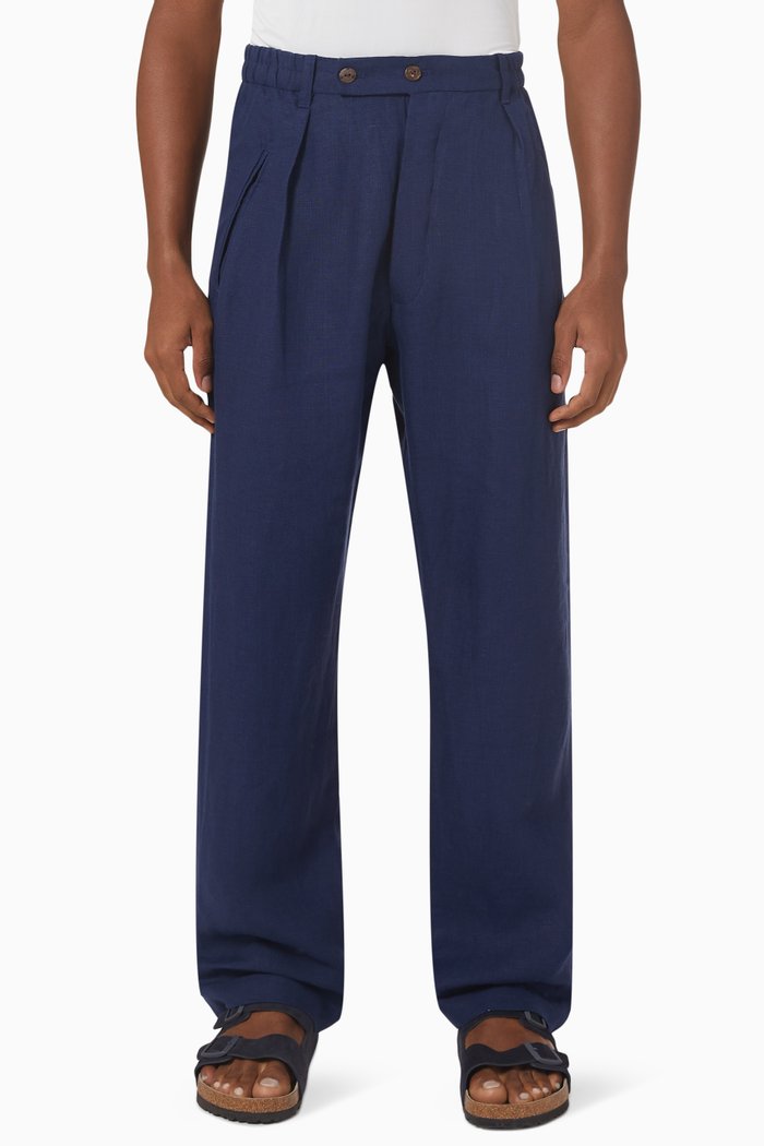 

Bondi Pants in Linen, Blue