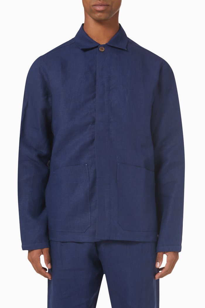 

Aproader Jacket in Linen, Blue