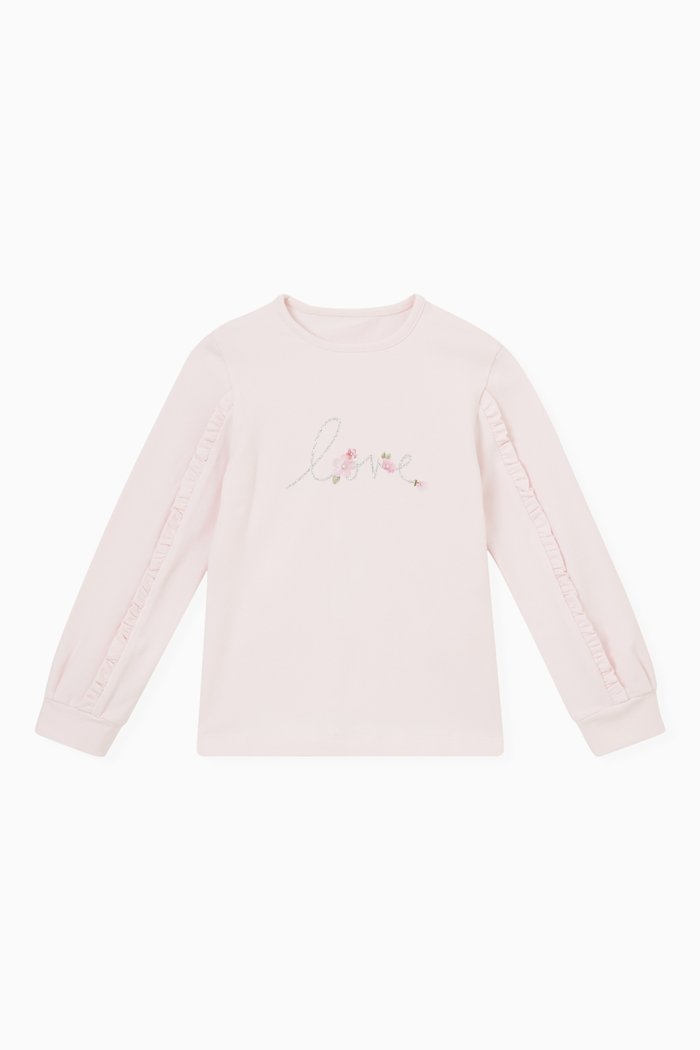 

Floral Blouse in Cotton, Pink