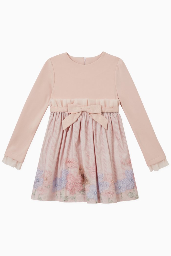 

Floral Dress in Cotton, Pink