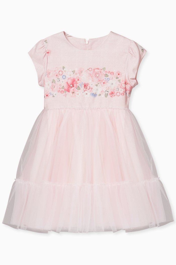 

Floral Dress in Cotton, Pink
