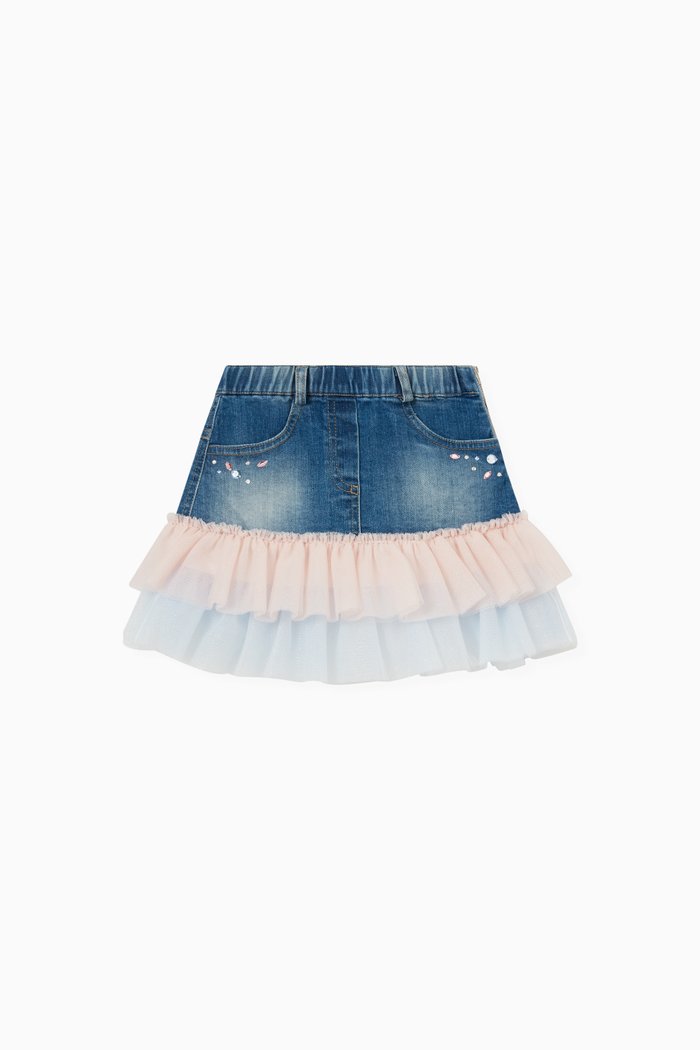 

Denim Tulle Tutu Skirt, Multicolour