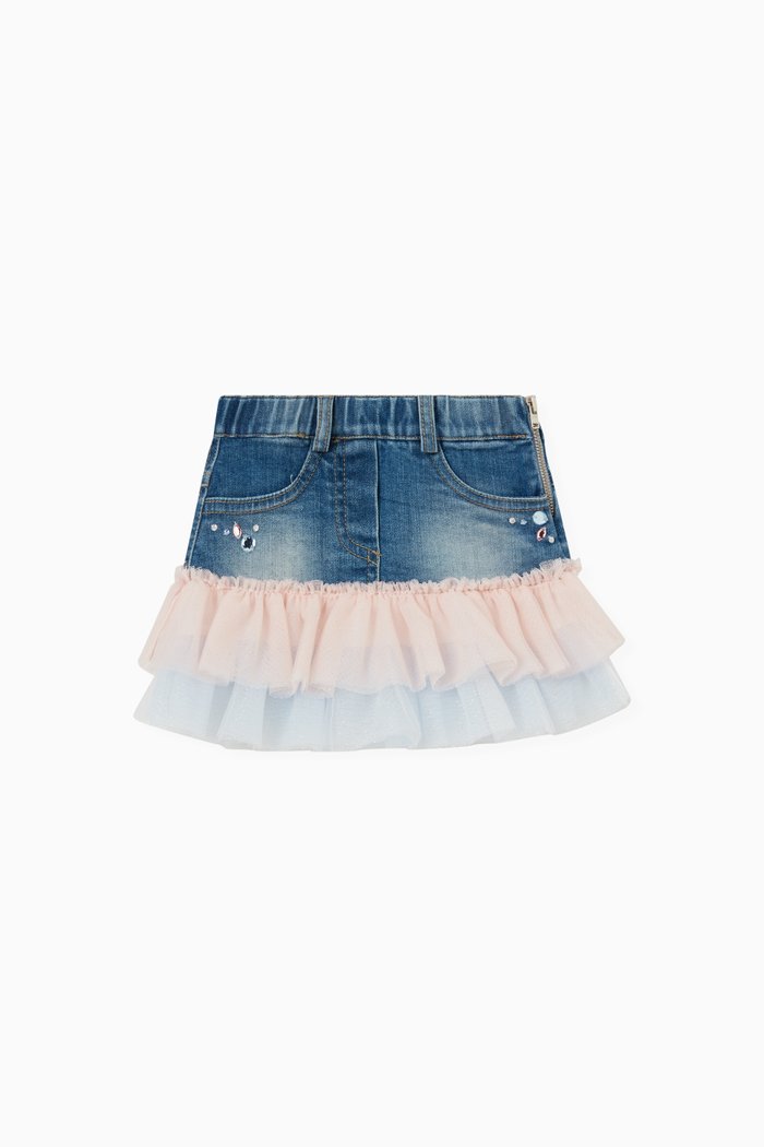 

Denim Tulle Tutu Skirt, Multicolour